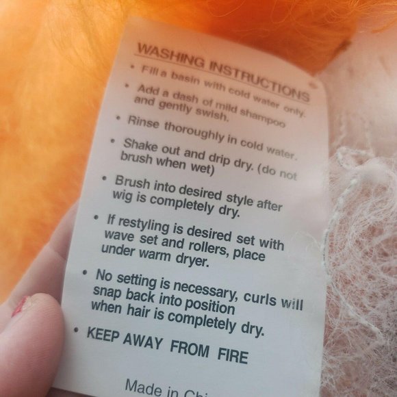 Afro Curly Wig Party 70s 80s Disco Circus Orange - Picture 3 of 3